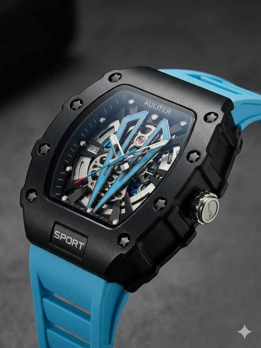 Premium style watch skeleton dial watch