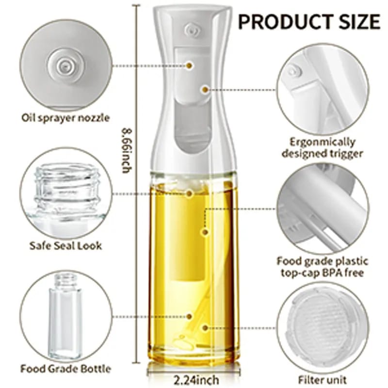 Oil Spray Bottle for Kitchen | Press Pump Oil Sprayer for Cooking Air Fryer BBQ | Pakistan